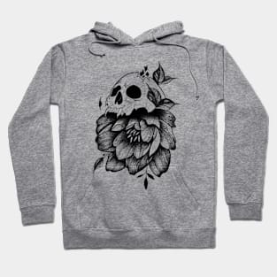 Skull And Flower (black version) Hoodie